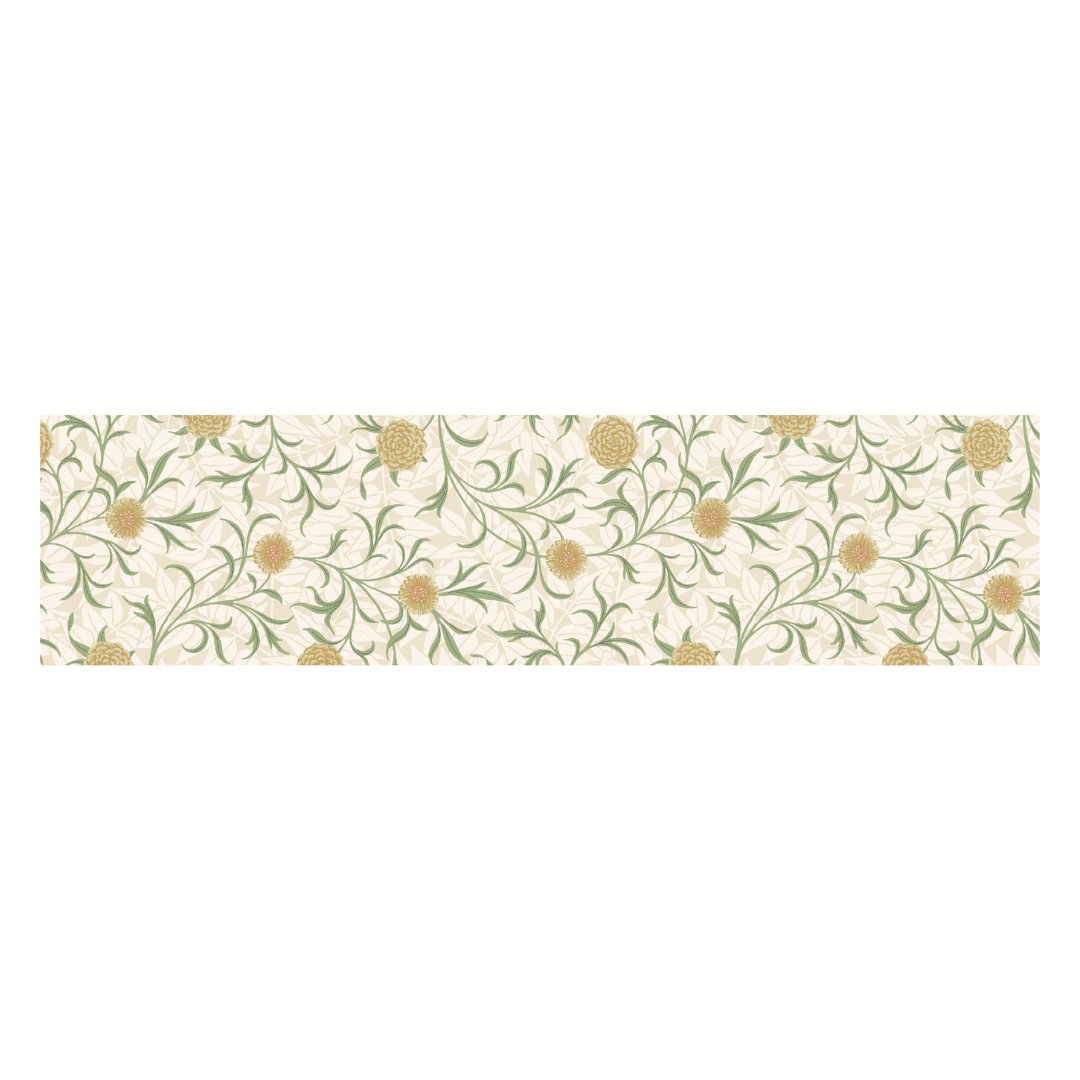mt x Morris & Co. Washi Tape — Scroll and Flower — rolled out on paper