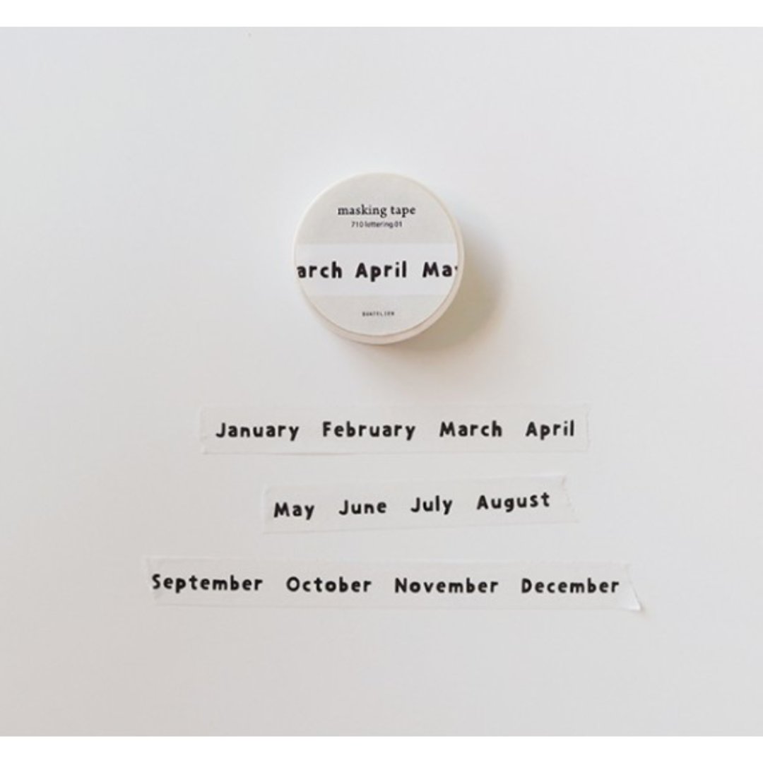 Suatelier Masking Tape — lettering.01 — roll front