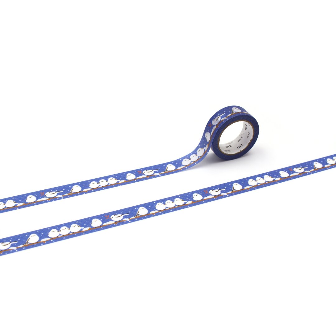 mt EX Washi Tape — Long-Tailed Tit Winter — roll front