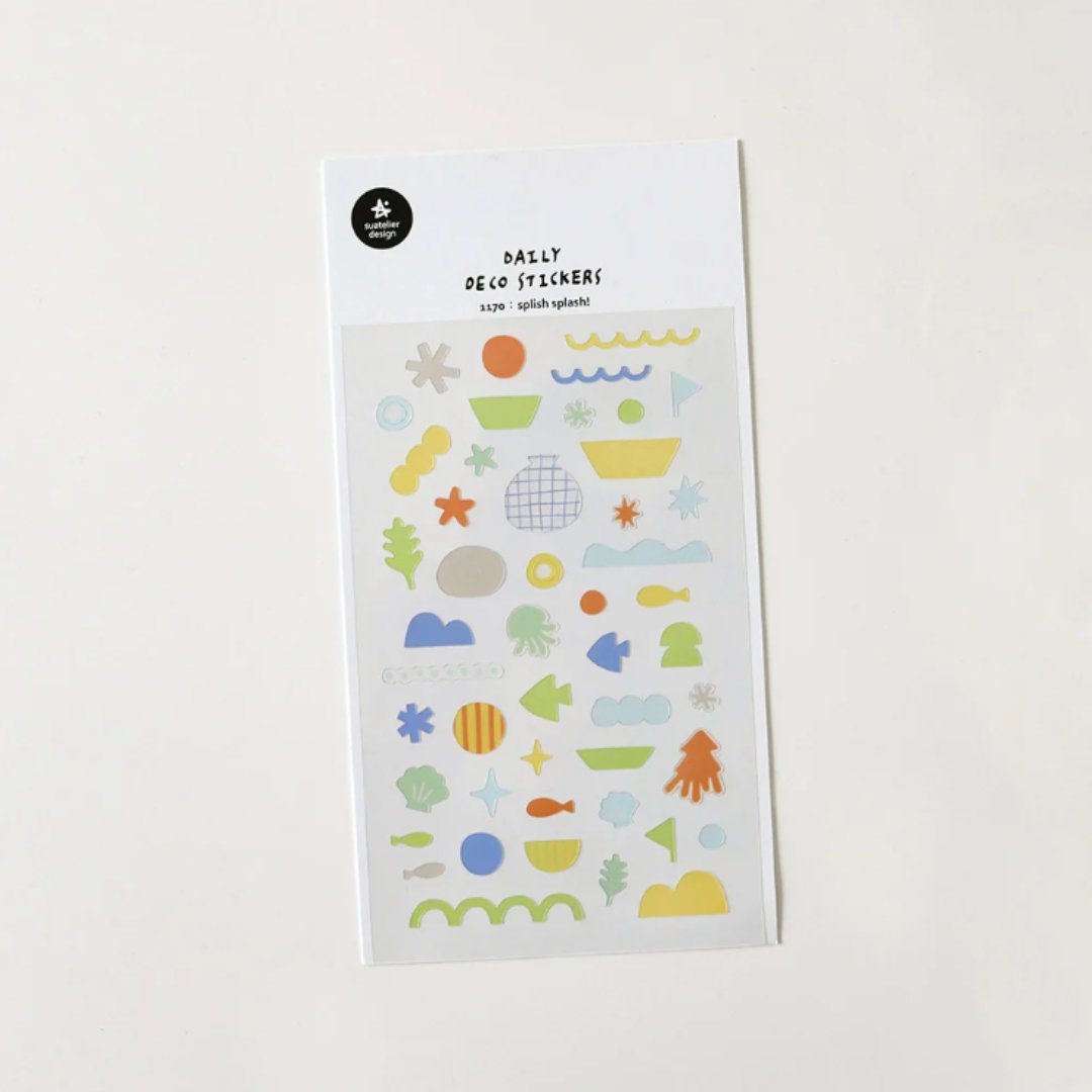 Suatelier Daily Deco Sticker — Splish Splash! — with packaging