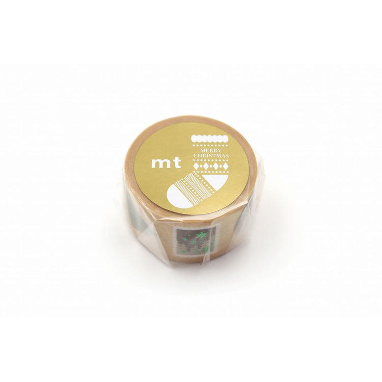 mt Washi Tape — Christmas Sticker — rolled out on paper