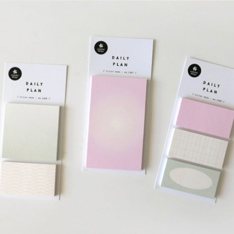 Suatelier Sticky Memo — Daily Plan .52 Gradation Green (2) — with packaging