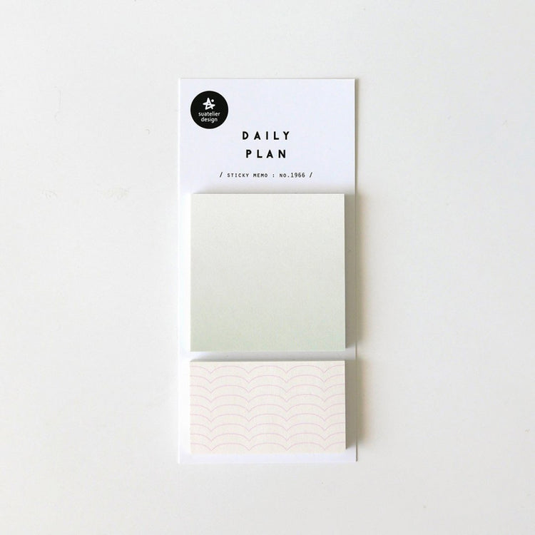 Suatelier Sticky Memo — Daily Plan .52 Gradation Green (2) — detail view