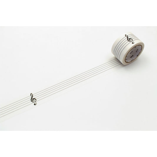 mt KakuKaku Washi Tape — Musical Staff and Treble Clef — pattern detail