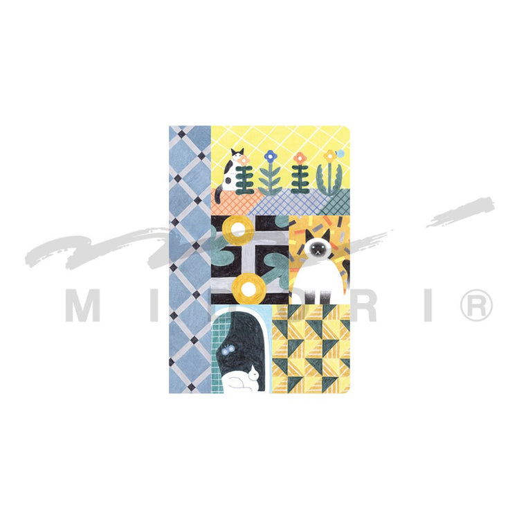 Midori Yuru Log Notebook <B6> — Cat — detail view