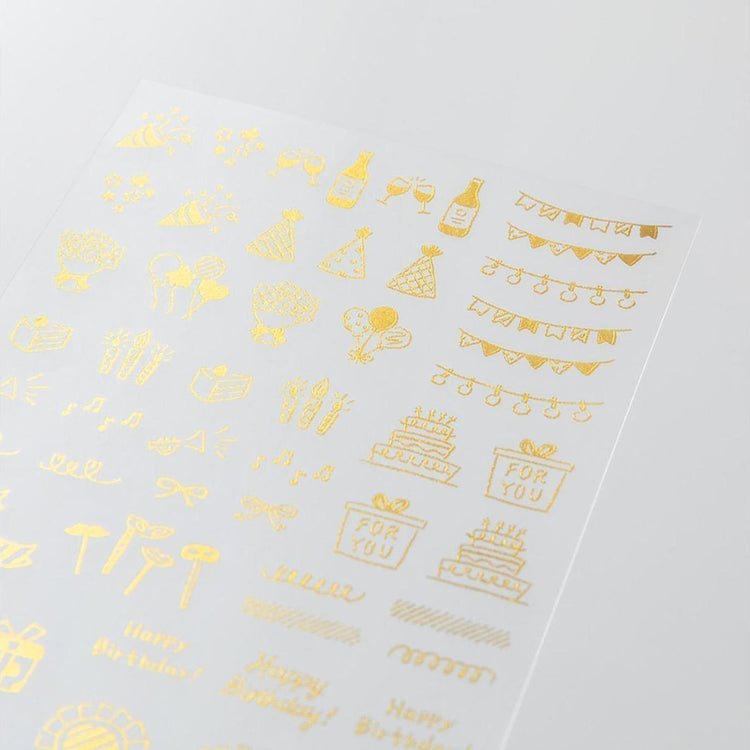 Midori Foil Transfer Sticker — Celebratory Pattern — with packaging