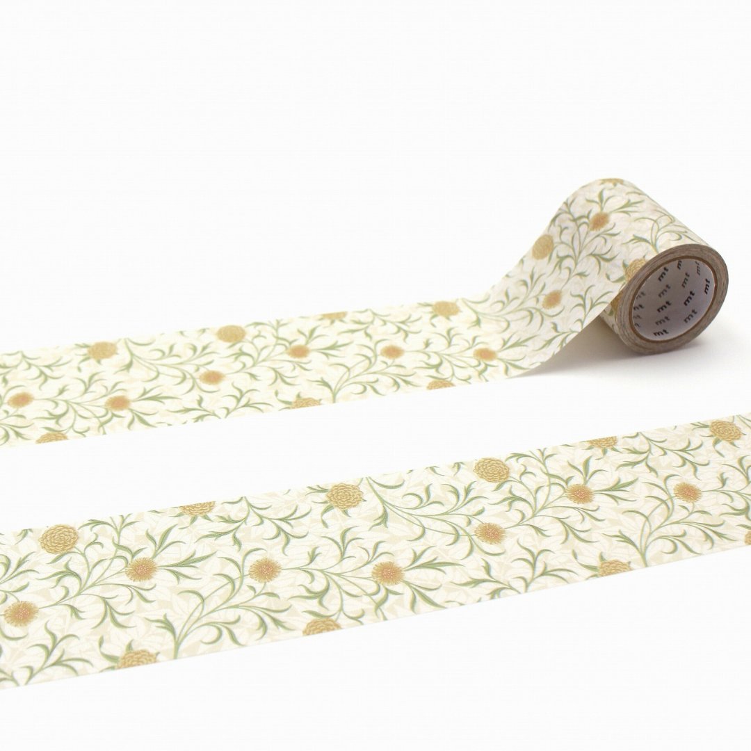 mt x Morris & Co. Washi Tape — Scroll and Flower — roll front