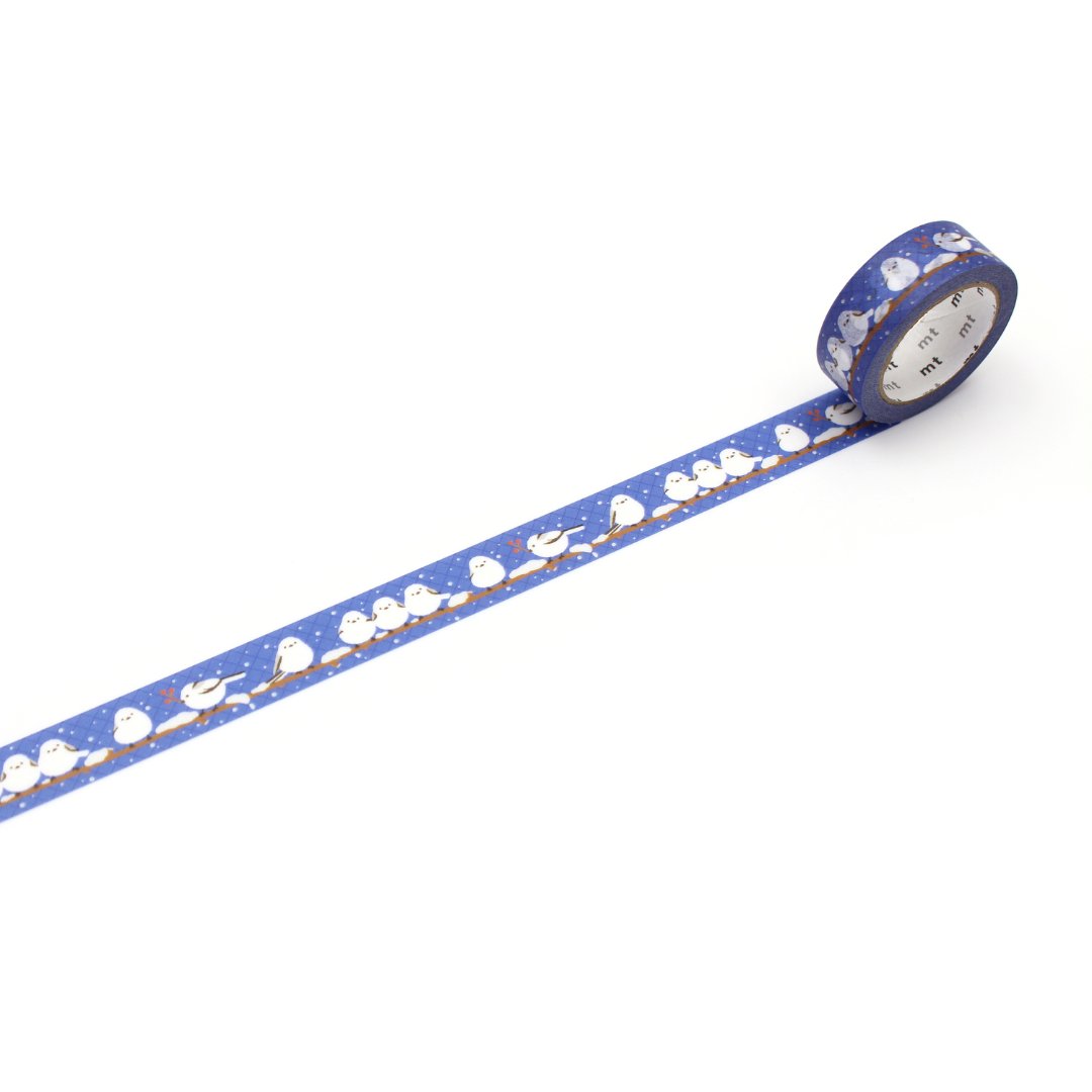 mt EX Washi Tape — Long-Tailed Tit Winter — pattern detail