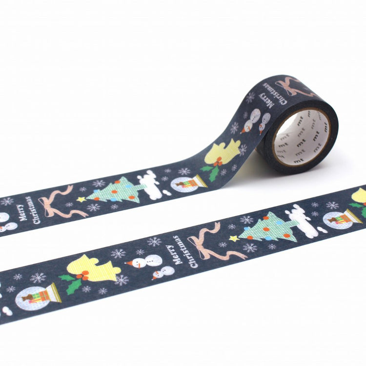 mt Washi Tape — Christmas Black Board — roll front