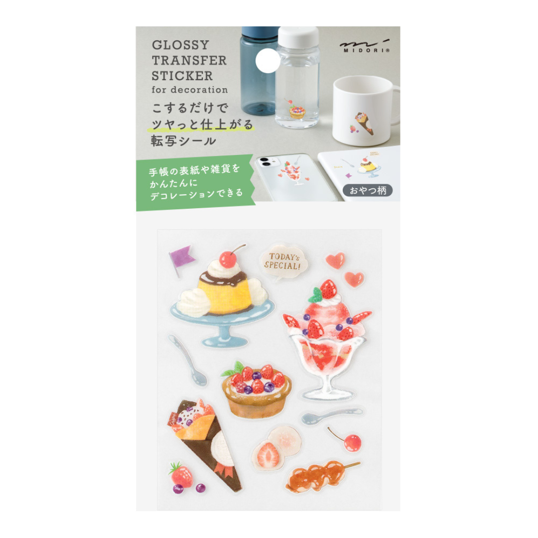 Midori Glossy Transfer Sticker — Snack — sheet front