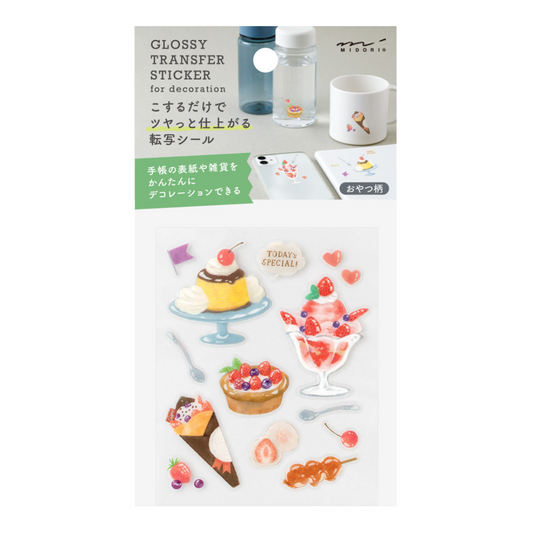 Midori Glossy Transfer Sticker — Snack — sheet front