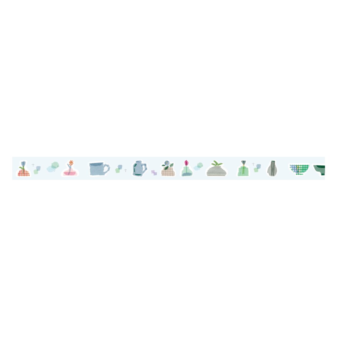 mt x Miki Tamura Washi Tape — Iroiro Glass — rolled out on paper