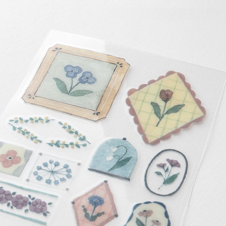 Midori Glossy Transfer Sticker — Flower — with packaging