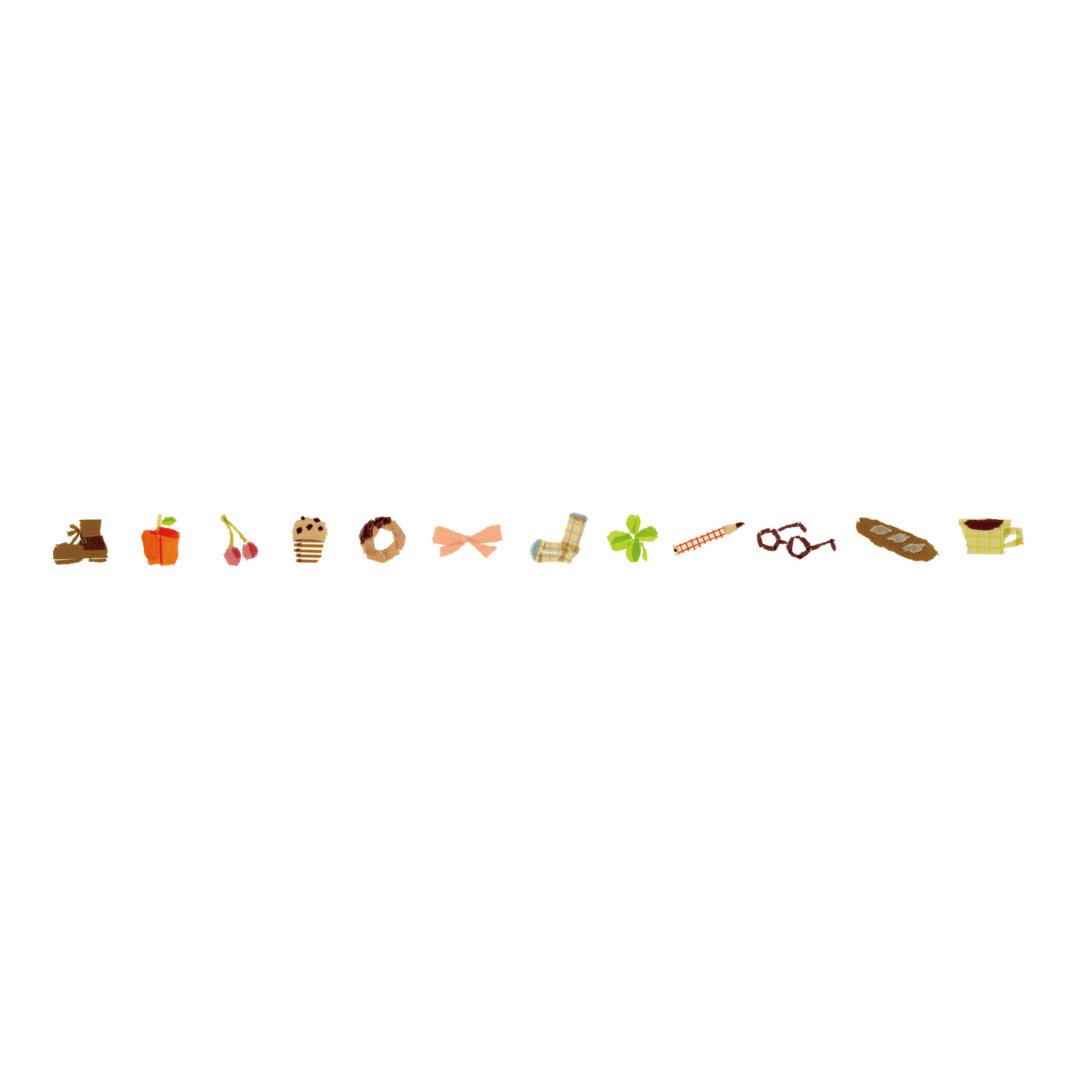 mt x Miki Tamura Washi Tape — Favorite — rolled out on paper
