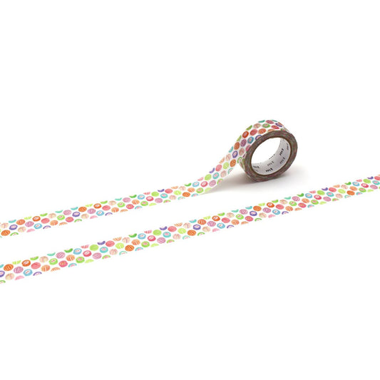 mt x Maruichikyu Washi Tape — Candy Dot — roll front