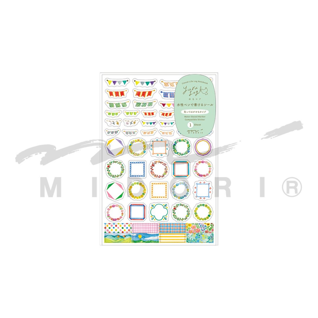 Midori Yuru Log Sticker <1 Sheet> — Decoration — applied in a journal