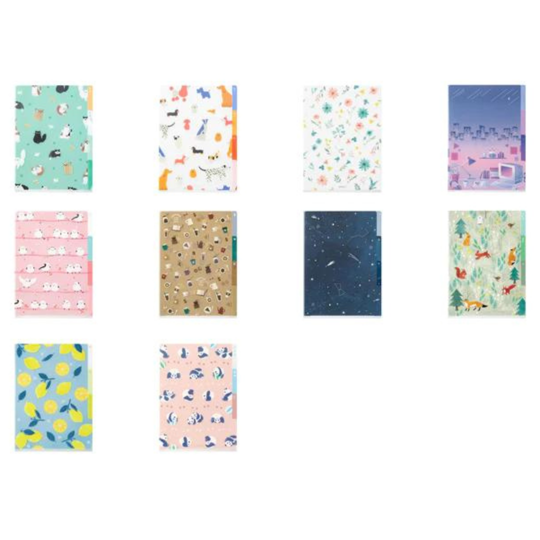 Midori A5 3-Pocket Clear Folder — Panda — with packaging