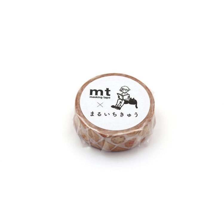 mt x Maruichikyu Washi Tape — Cookie Stripe — rolled out on paper