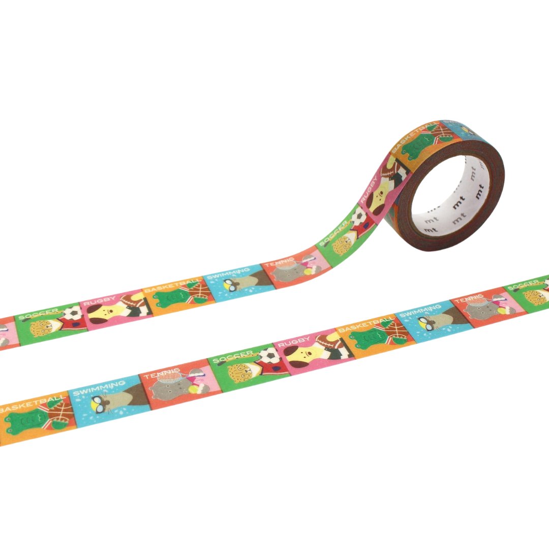 mt EX Washi Tape — Animals x Sports — roll front