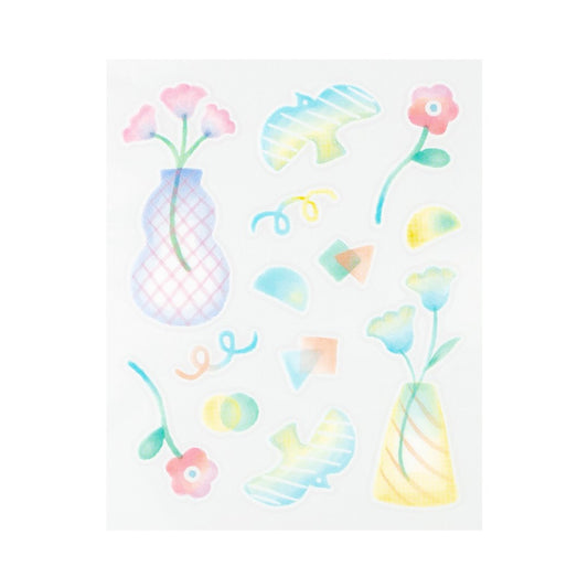 Midori Glossy Transfer Sticker — Flower Vase — sticker detail