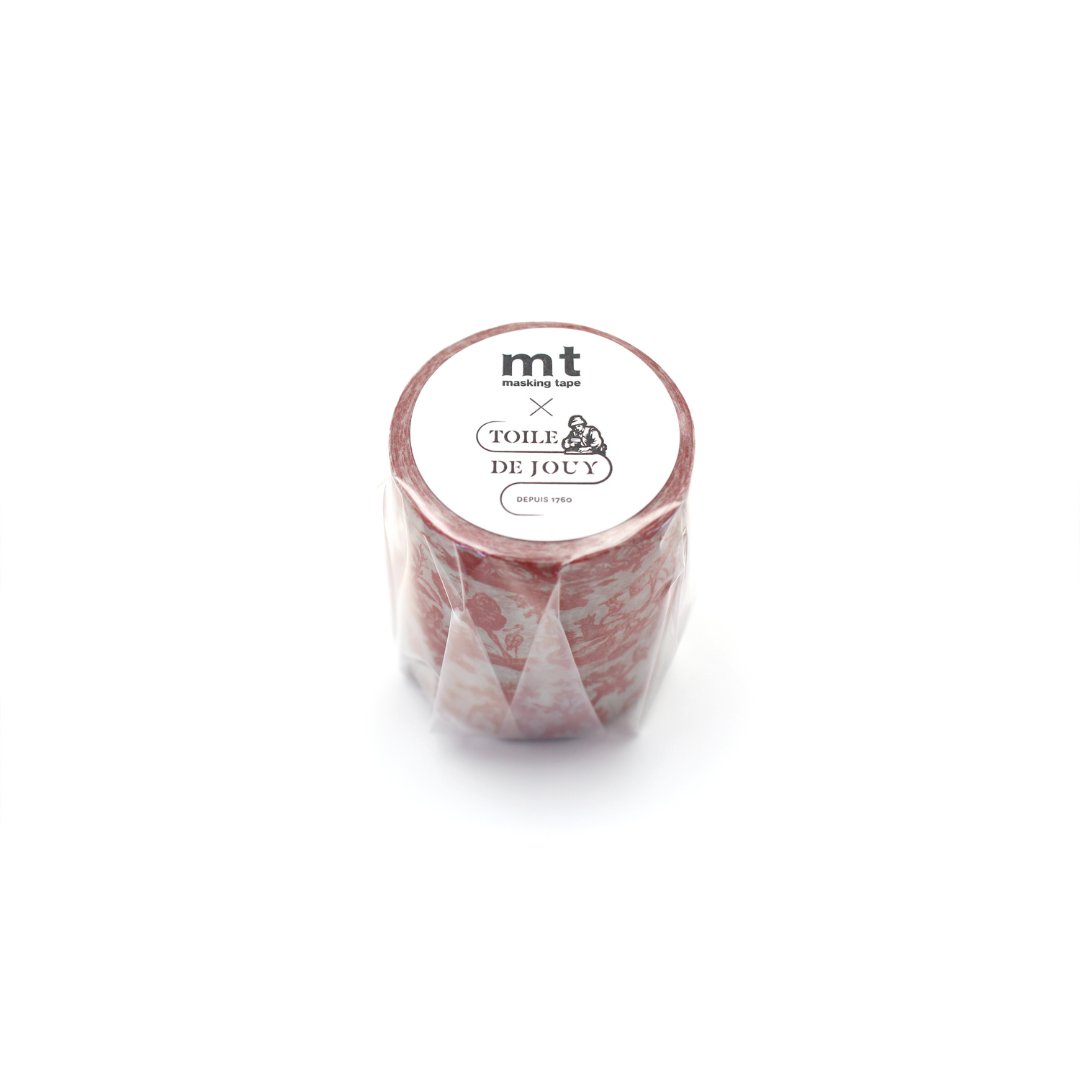 mt x Toile de Jouy Washi Tape — Les Quatre Parties du Monde — rolled out on paper
