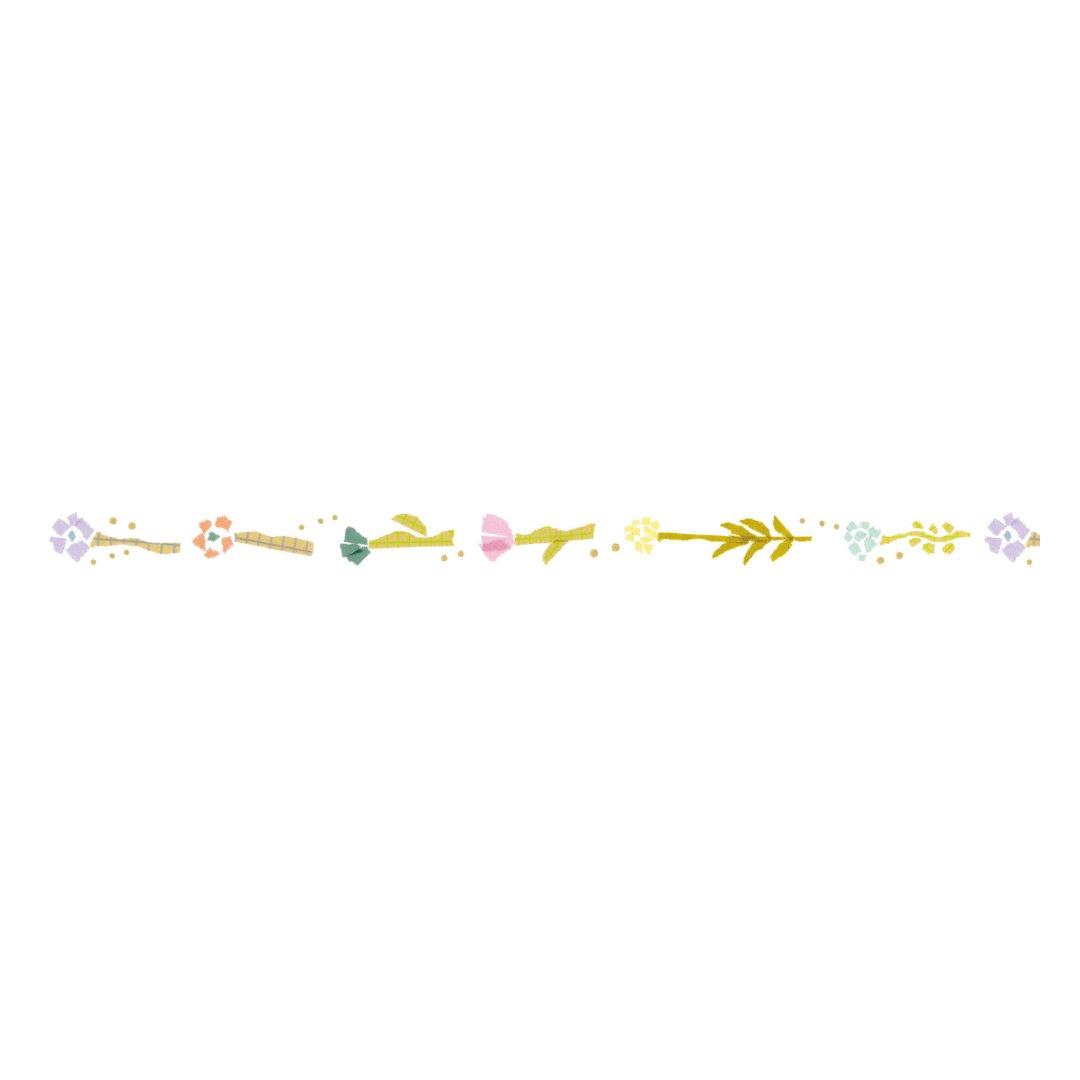 mt x Miki Tamura Washi Tape — Hanahana — rolled out on paper
