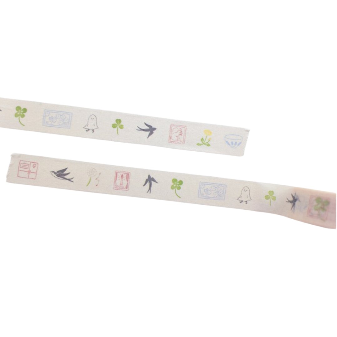 Suatelier Masking Tape — illust.05 — rolled out on paper