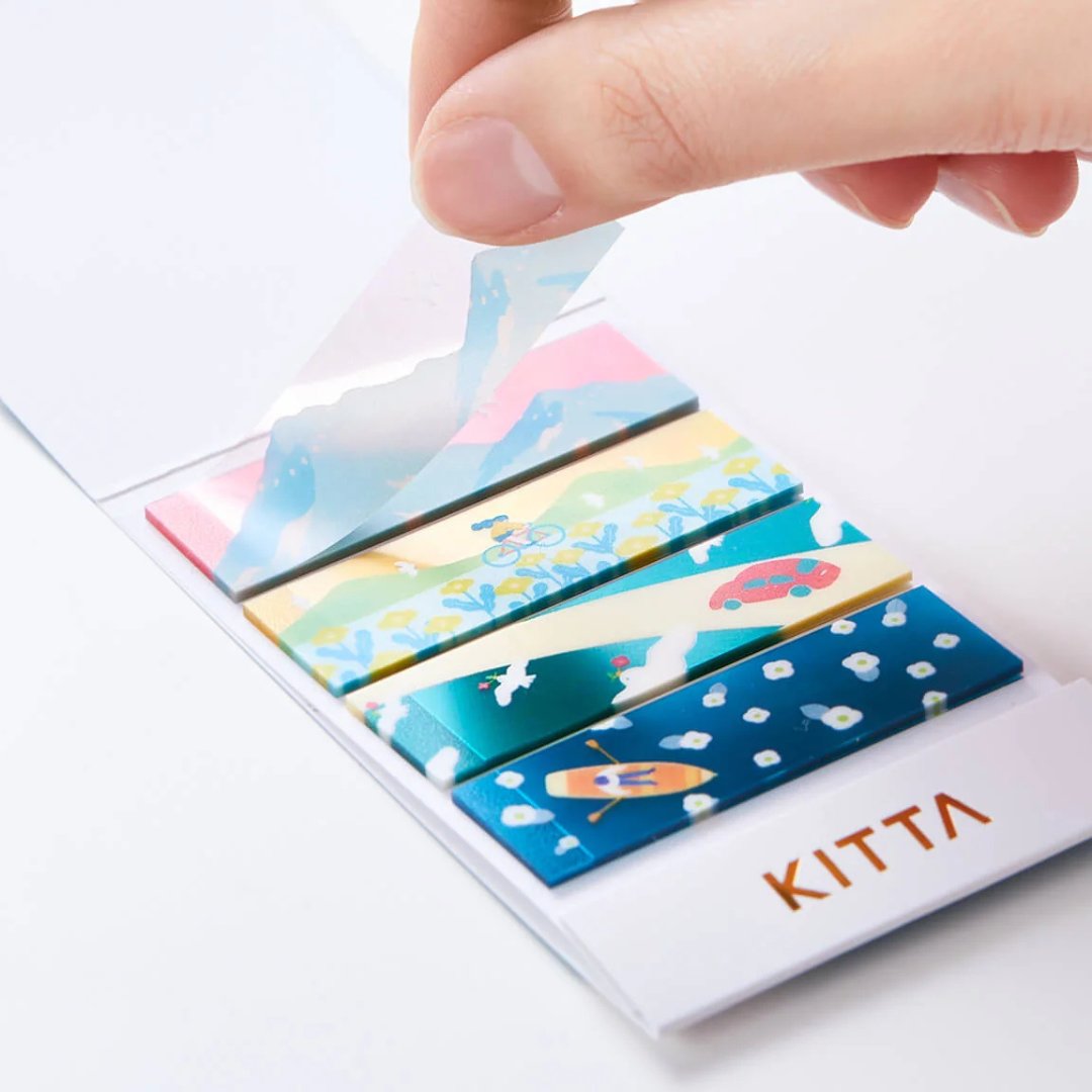 KITTA Masking Tape — Clear Flower — rolled out on paper