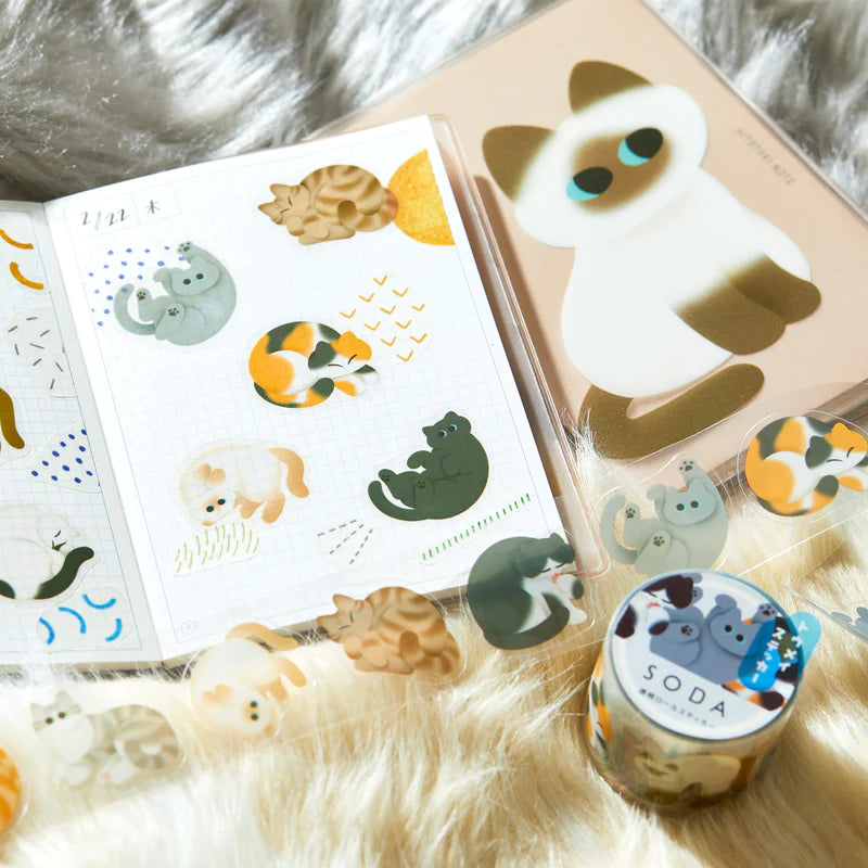 KITTA Soda Transparent Masking Tape — Wildflower — colour close-up