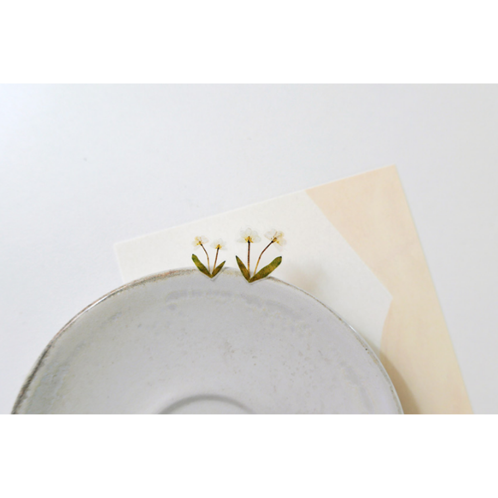 Suatelier Daily Deco Sticker — Dreamy Blossoms — applied in a journal