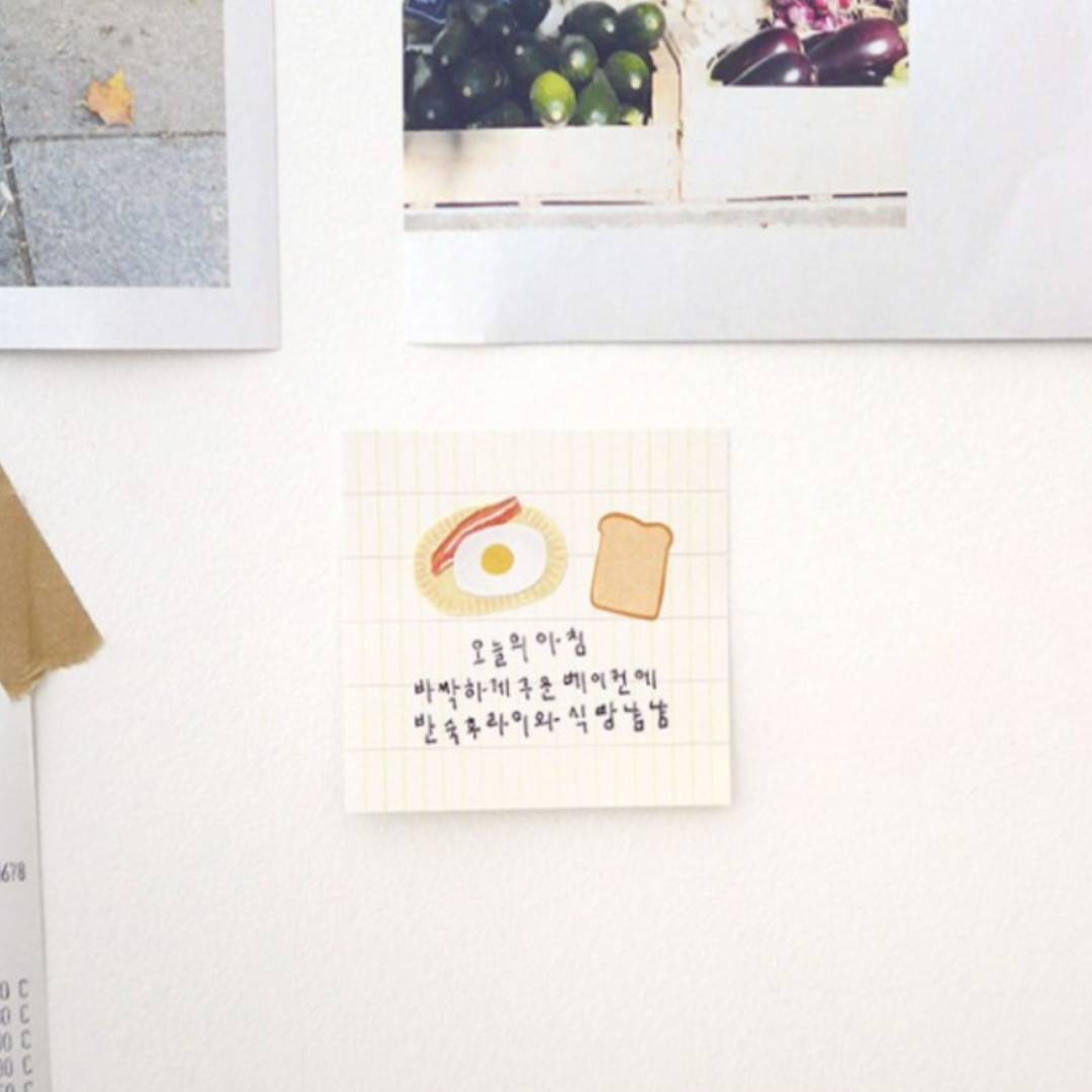 Suatelier Daily Deco Sticker — eggtime — applied in a journal