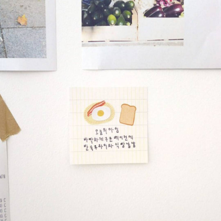 Suatelier Daily Deco Sticker — eggtime — applied in a journal