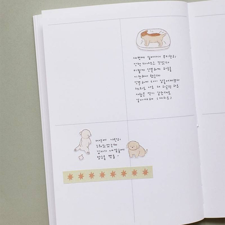 Suatelier Daily Deco Sticker — furry friends — flat lay