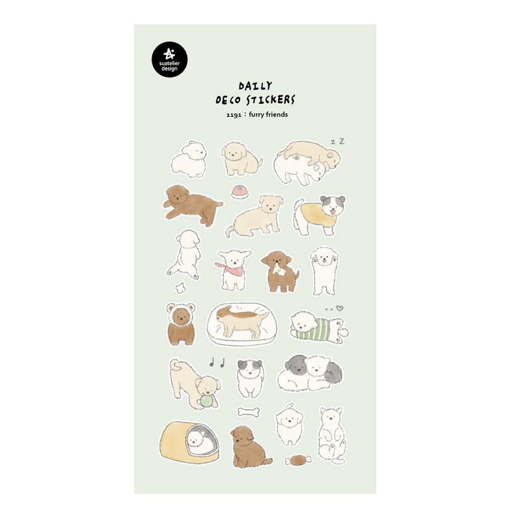 Suatelier Daily Deco Sticker — furry friends — sheet front