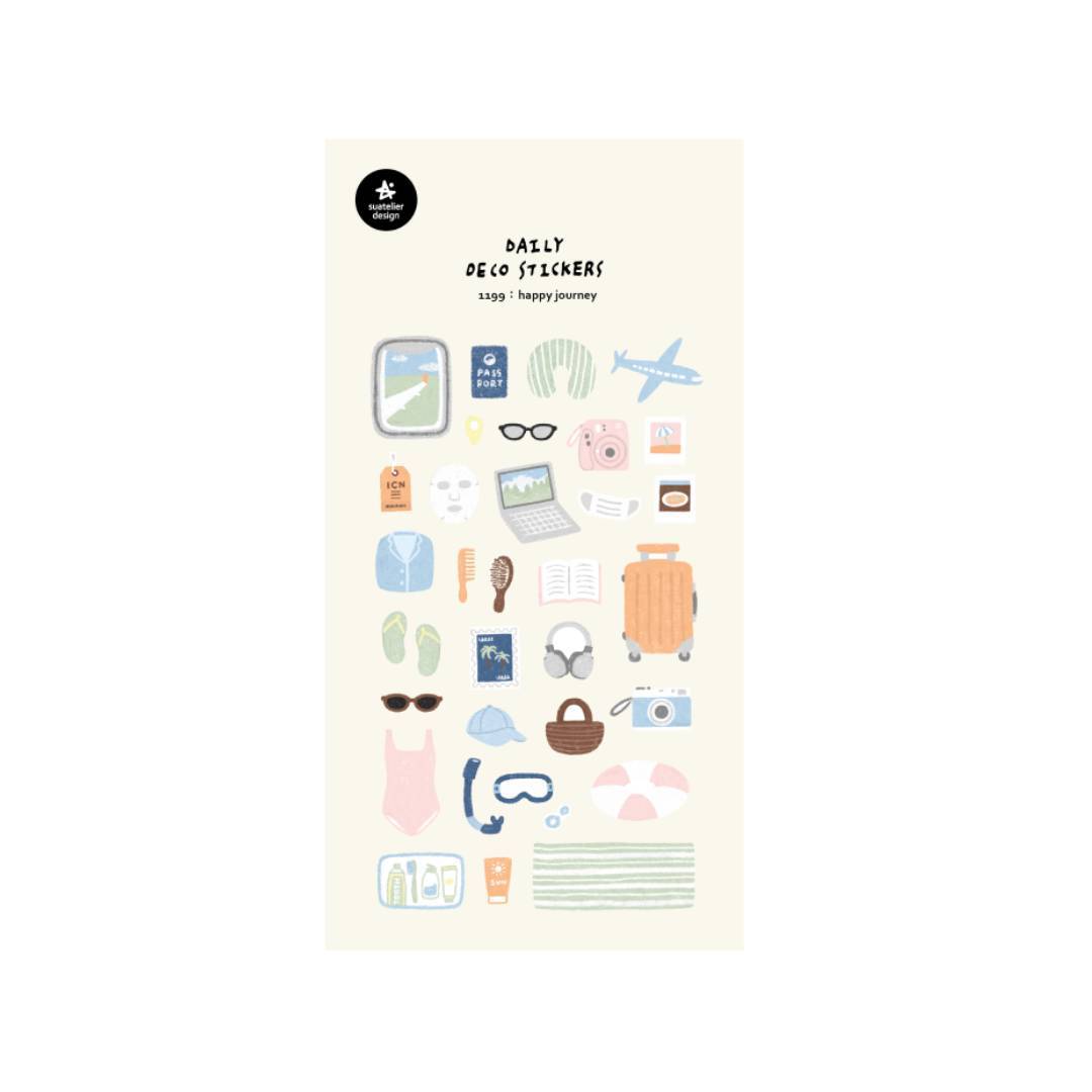Suatelier Daily Deco Sticker — happy journey — sheet front