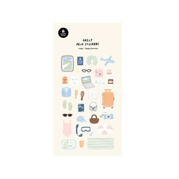 Suatelier Daily Deco Sticker — happy journey — sheet front