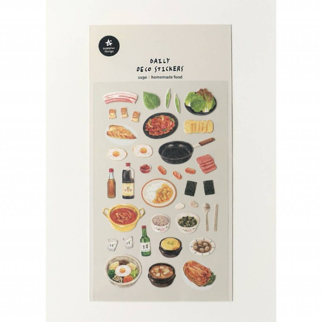 Suatelier Daily Deco Sticker — Homemade Food — with packaging