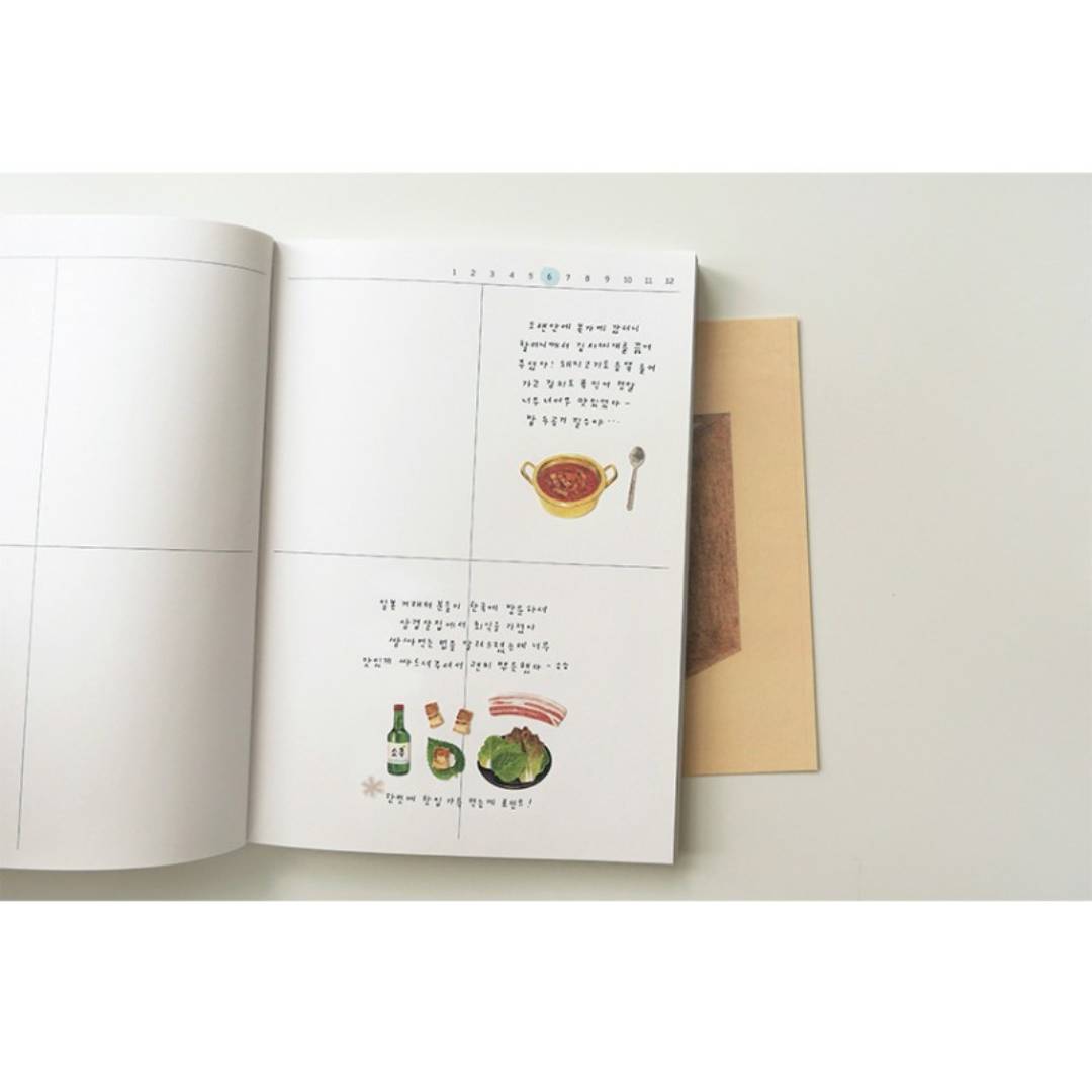 Suatelier Daily Deco Sticker — Homemade Food — applied in a journal