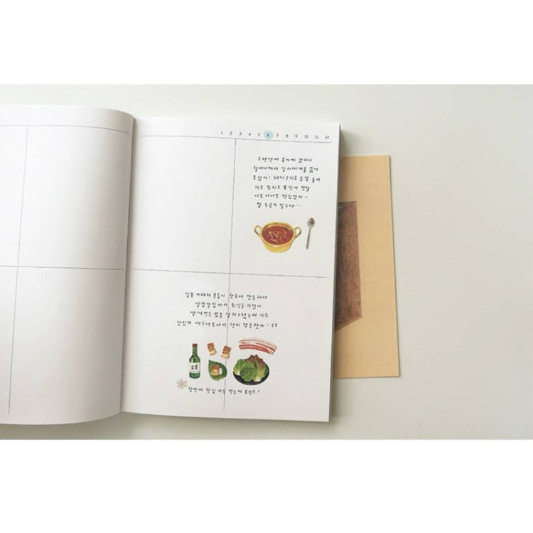 Suatelier Daily Deco Sticker — Homemade Food — applied in a journal