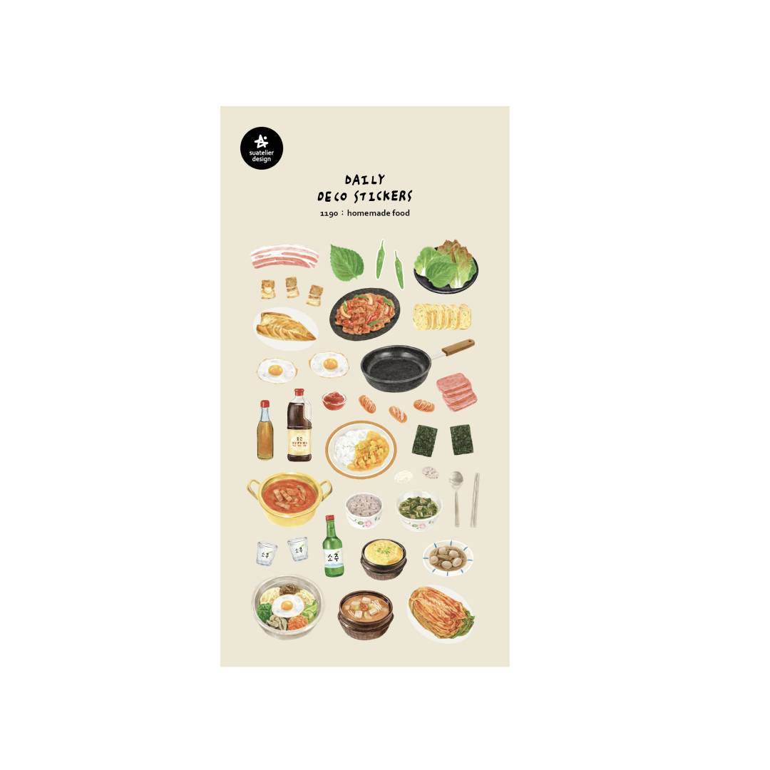 Suatelier Daily Deco Sticker — Homemade Food — sheet front