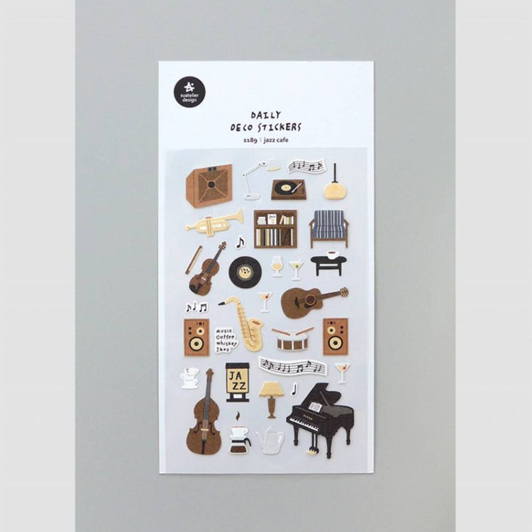 Suatelier Daily Deco Sticker — Jazz Cafe — with packaging