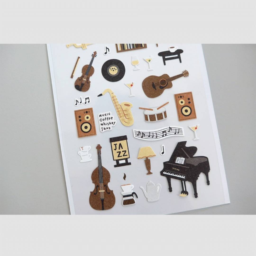 Suatelier Daily Deco Sticker — Jazz Cafe — close-up