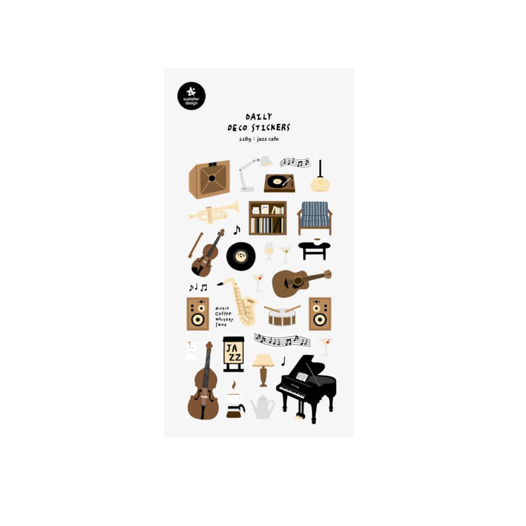 Suatelier Daily Deco Sticker — Jazz Cafe — sheet front