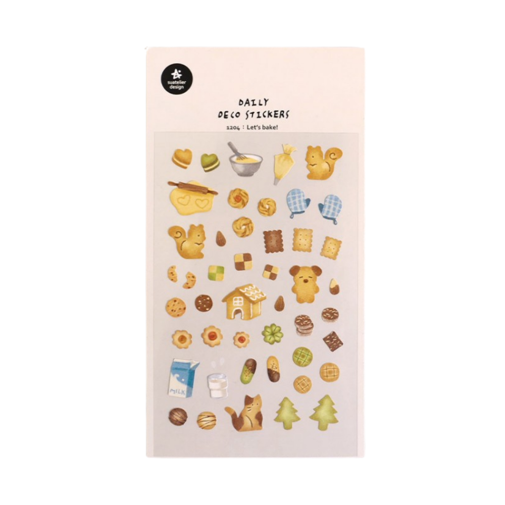 Suatelier Daily Deco Sticker — Let's Bake! — sheet front