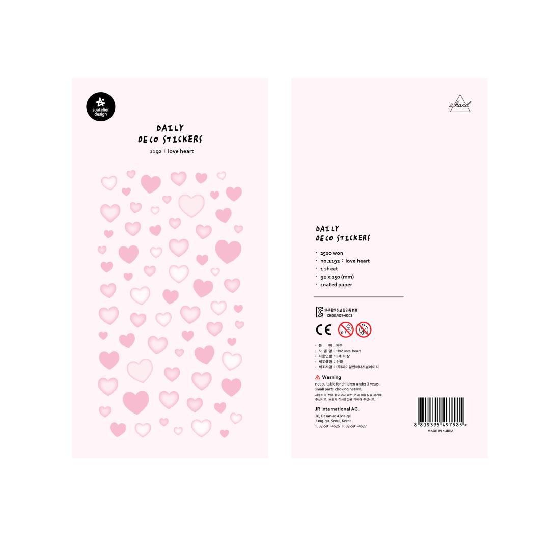 Suatelier Daily Deco Sticker — love heart — sticker detail