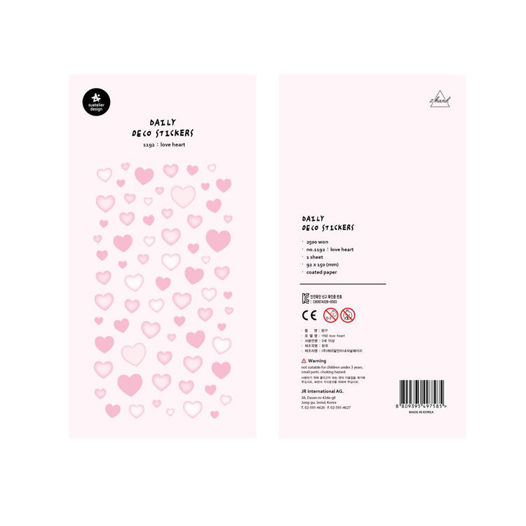 Suatelier Daily Deco Sticker — love heart — sticker detail