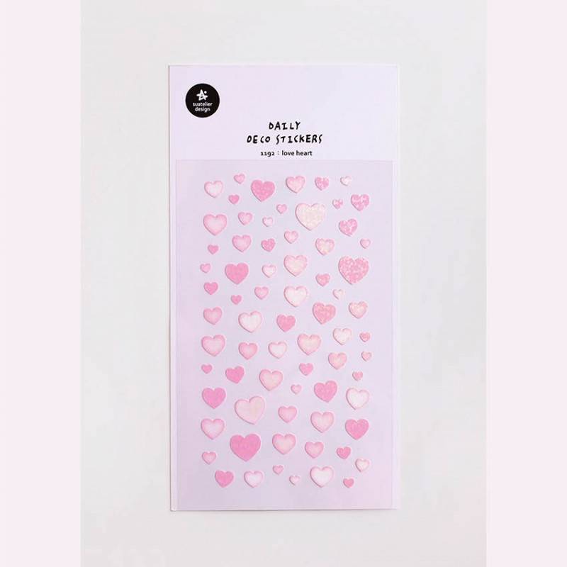 Suatelier Daily Deco Sticker — love heart — applied in a journal