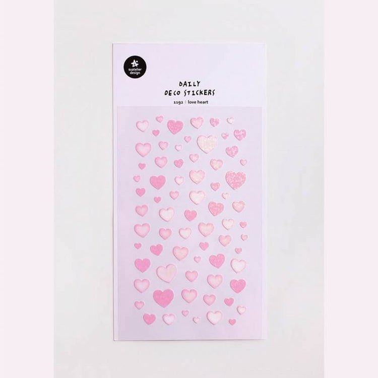 Suatelier Daily Deco Sticker — love heart — applied in a journal