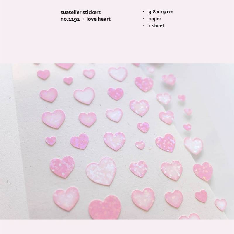 Suatelier Daily Deco Sticker — love heart — with packaging