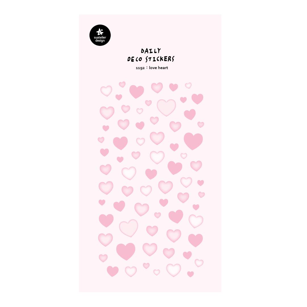 Suatelier Daily Deco Sticker — love heart — sheet front